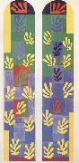 Henri Matisse Pale Blue Stained Glass Window (Apse Window of the Chapel of the Rosary Vence) (mk35) oil painting on canvas